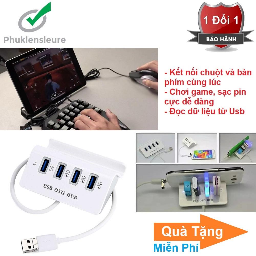 Bộ chia 4 Cổng USB OTG HUB với Dock cho điện thoại thông minh & Máy Tính