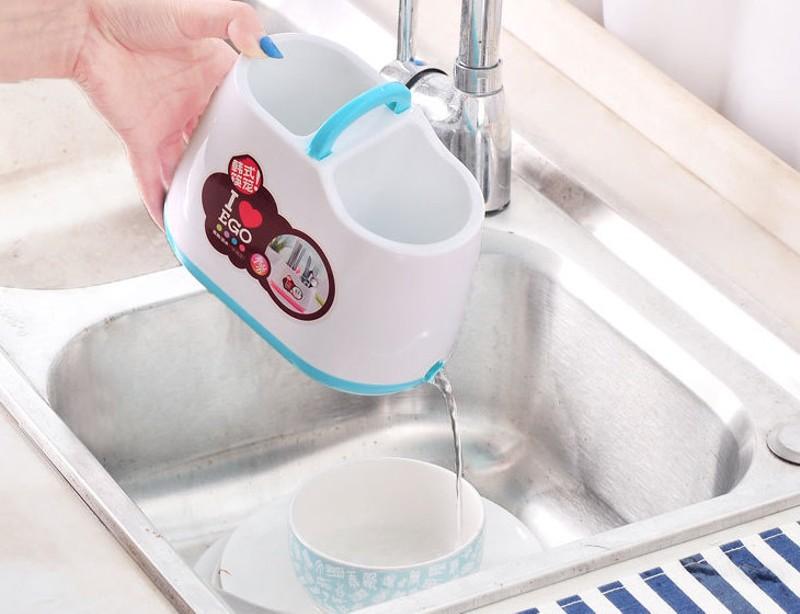 [HCM]Khay Đựng Muỗng Đũa 2 Ngăn Có Khe Thoát Nước