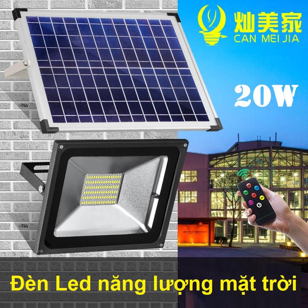 Đèn pha năng lượng mặt trời công suất 20W cao cấp kèm điều khiển từ xa chất lượng cao