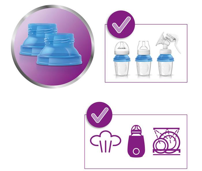 Bộ 5 Cốc trữ sữa VIA Philips Avent SCF619-05 180ml