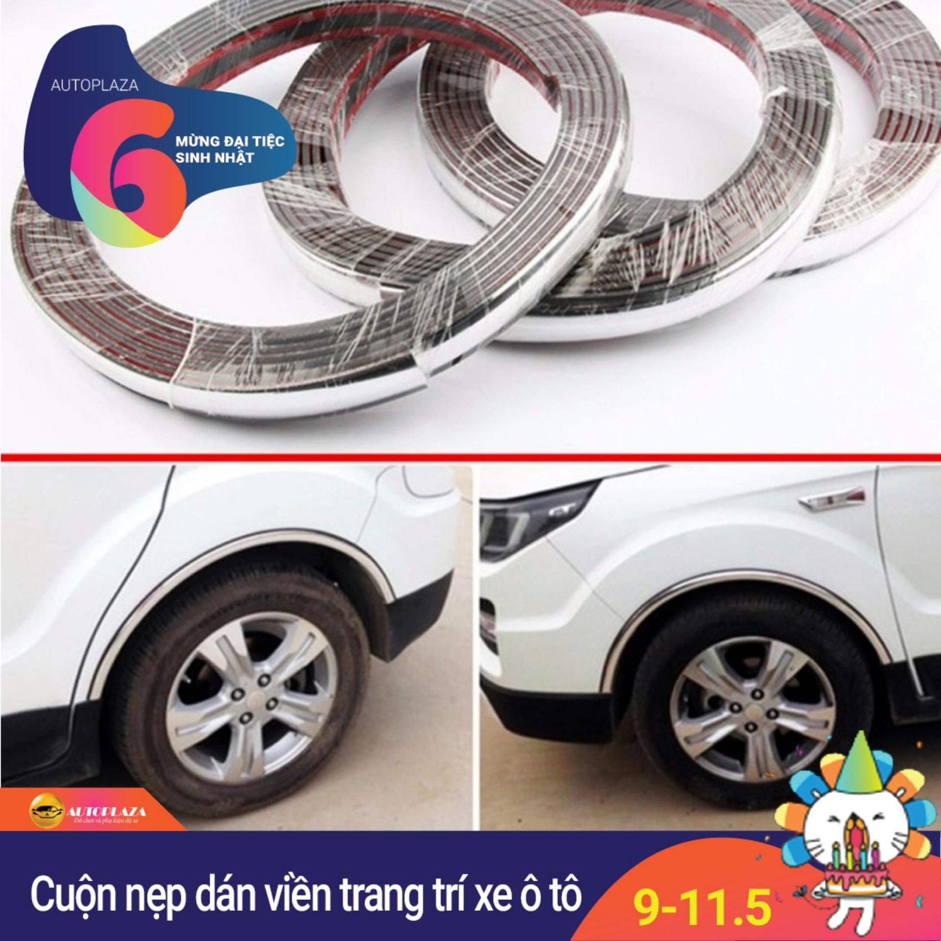 Cuộn nẹp dán viền mạ Crom trang trí Ô tô (15m) bản 2.2cm