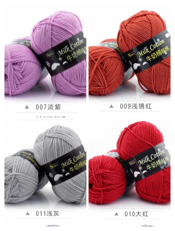 1 cuộn Len milk cotton  , sợi to 3mm