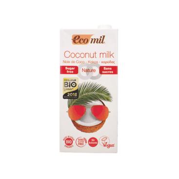 Sữa dừa không đường hữu cơ Ecomil 1L
