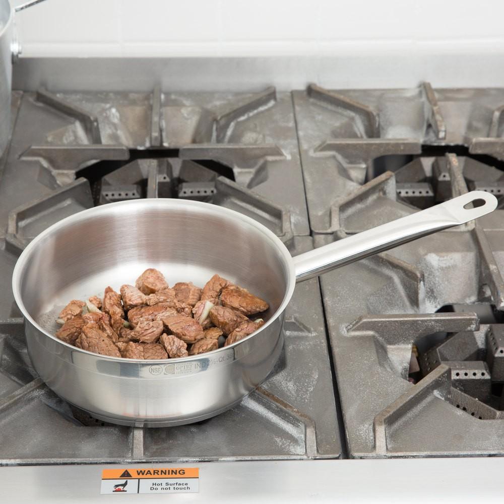 Chảo inox Vollrath 3801 chất lượng Pro kèm nắp, đáy 3 lớp kiểu sandwich - Thương hiệu Mỹ (Trắng)