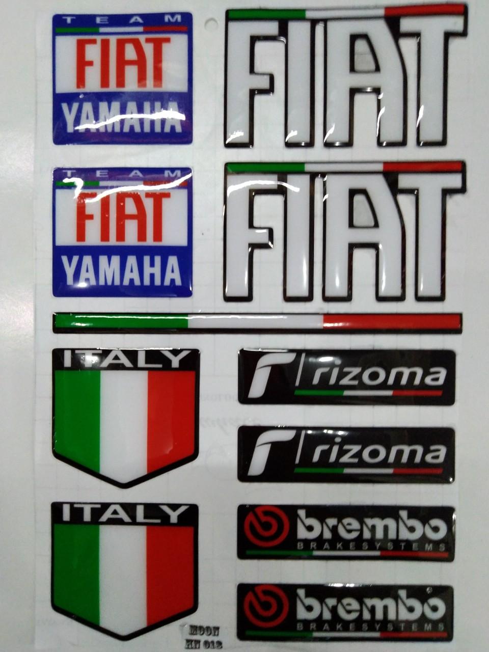 Tấm tem nổi FIAT cờ ITALY