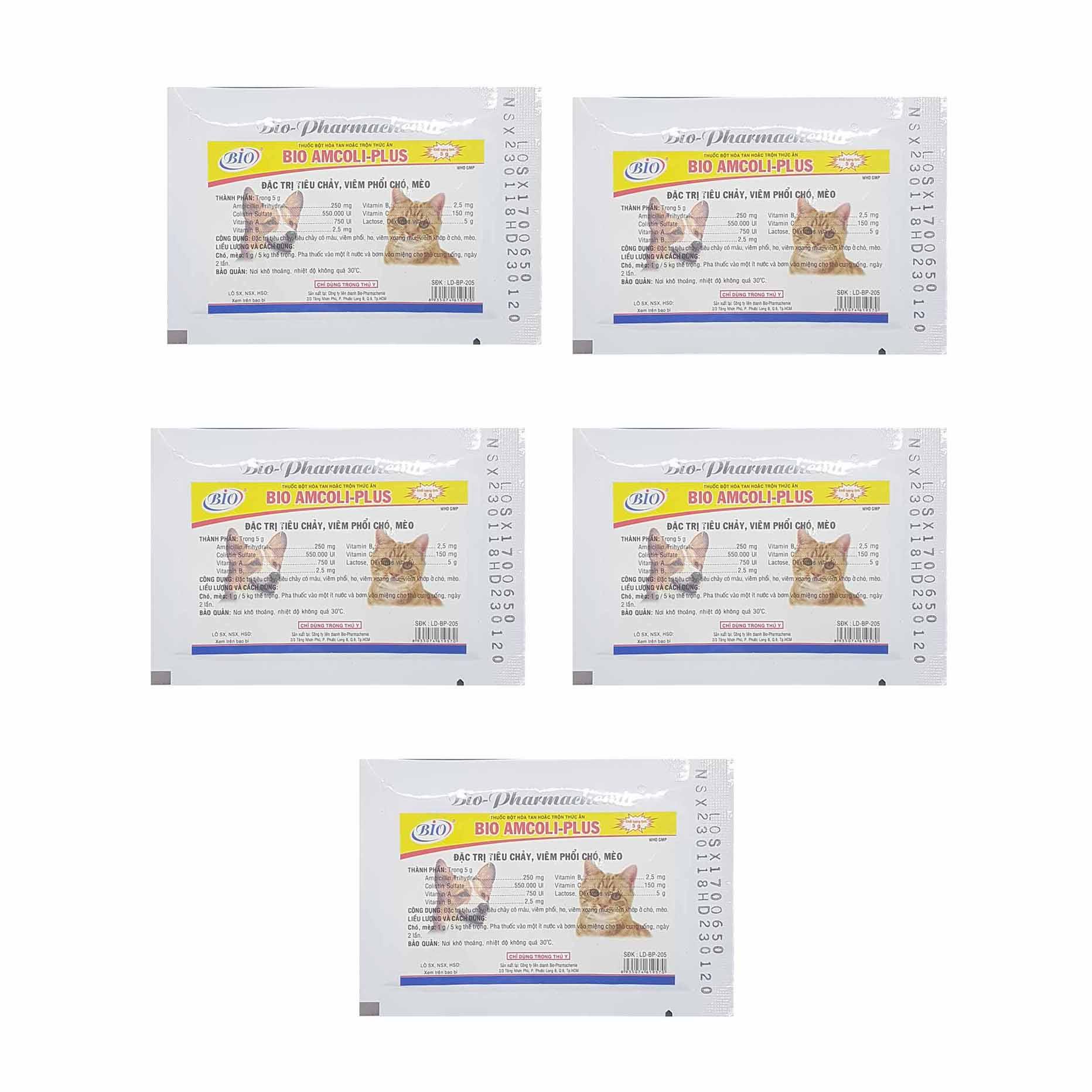 Men Đặt Trị Tiêu Chảy - Viêm Phổi Chó Mèo - Bio Amcoli-Plus 1 gói