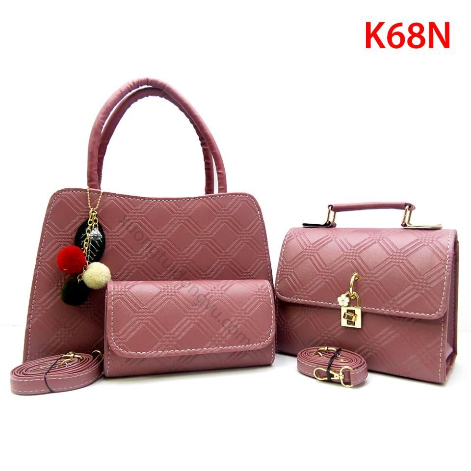 Bộ 3 Túi Xách Nữ K68 ( Gồm 2 Túi 1 Ví)