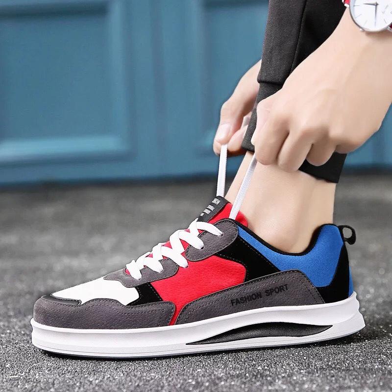 Giầy nam sport đỏ xanh đế mềm