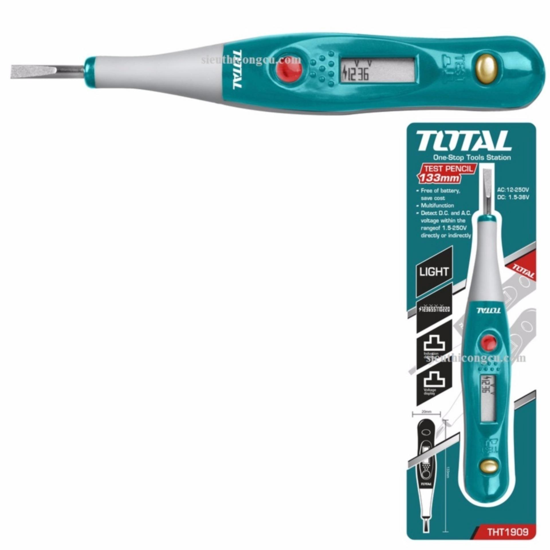 133MM BÚT THỬ ĐIỆN CÓ ĐỒNG HỒ Total - THT1909