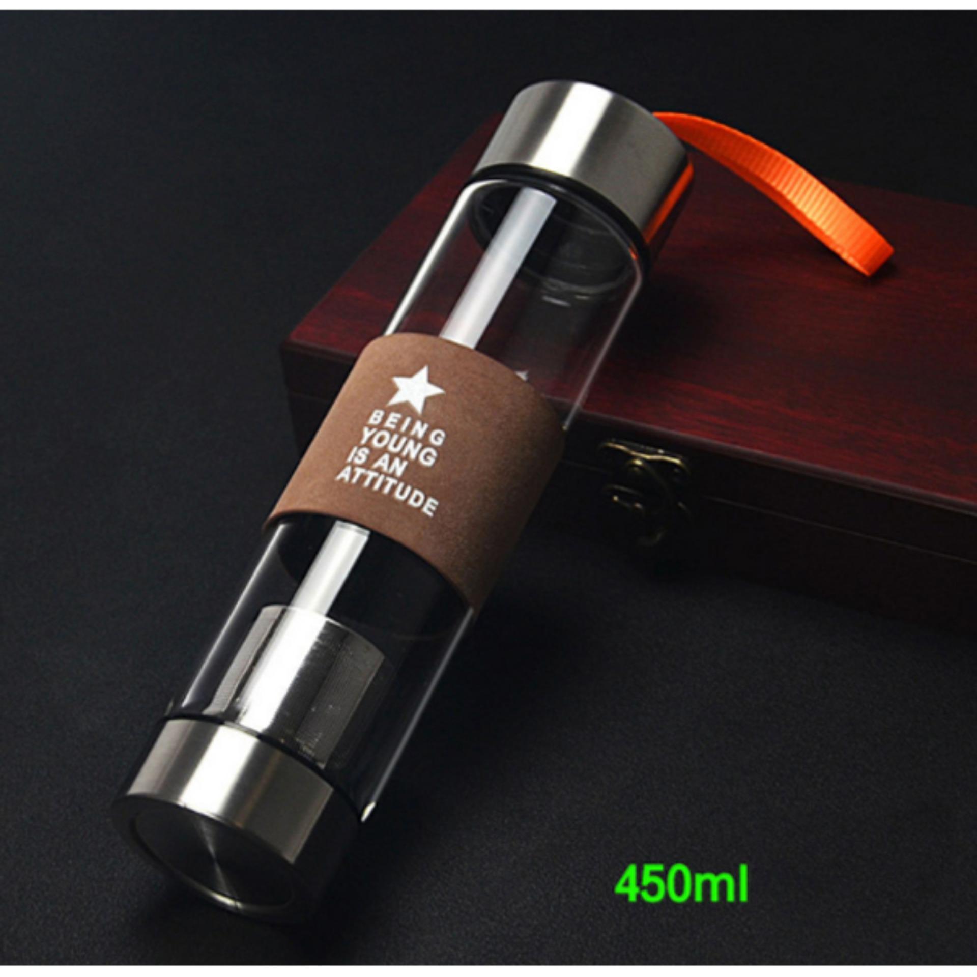 [HCM]Bình nước thủy tinh VN cao cấp màu xanh