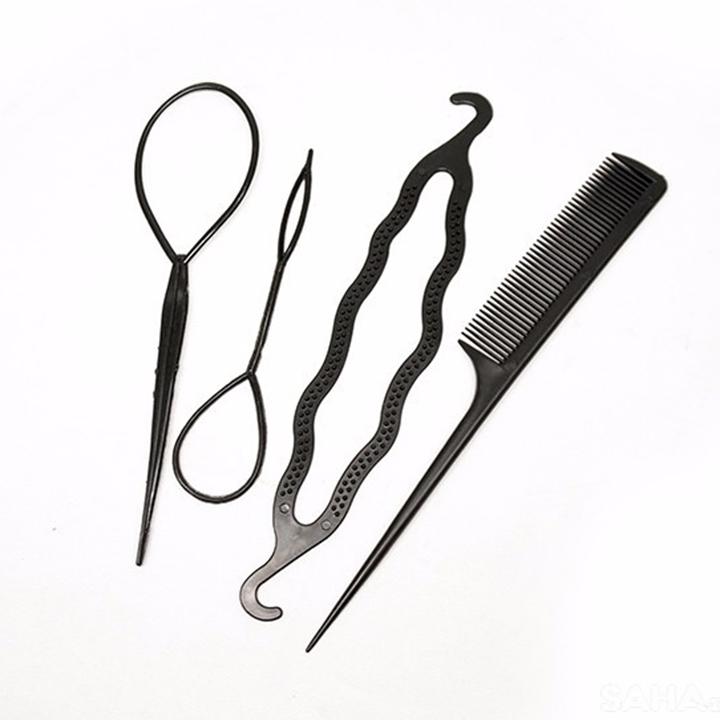Bộ dụng cụ làm búi tóc – 4 món búi tóc đa năng