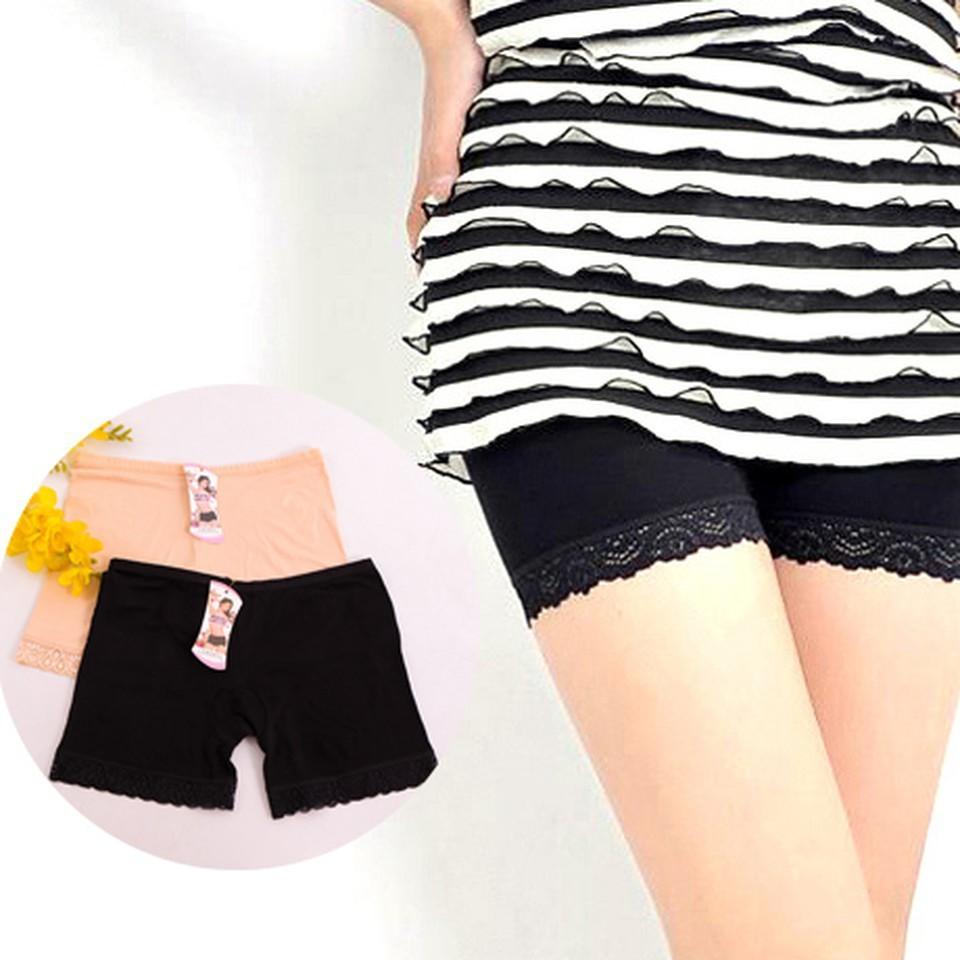 Combo 2 quần đùi cotton mặc trong váy phối ren