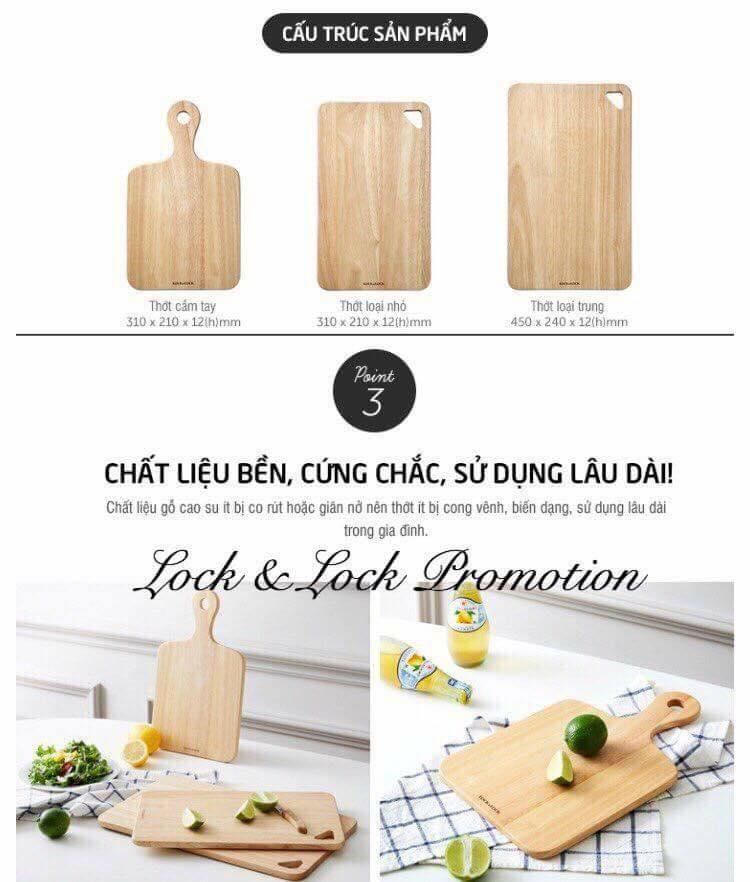 SET 3 THỚT GỖ CAO SU LOCK&LOCK LWC001S3