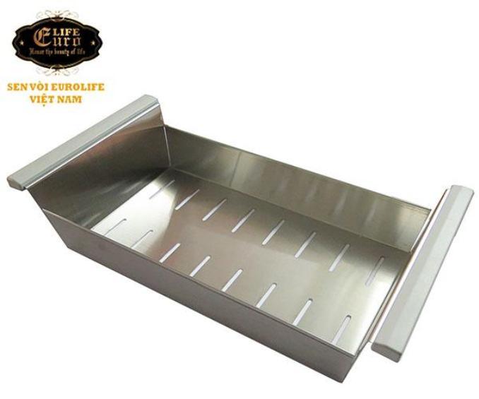 Chậu rửa chén Handmade Inox SUS 304 Eurolife C21 (Trắng bạc) + Rổ inox handmade Eurolife EL-C22