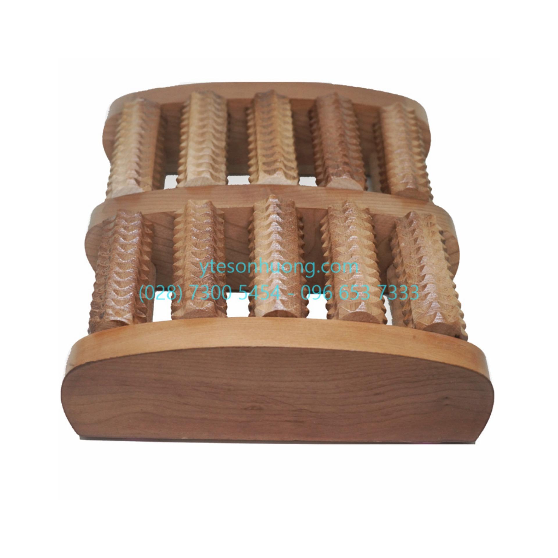 Bàn lăn gỗ massage chân 5 hàng đại