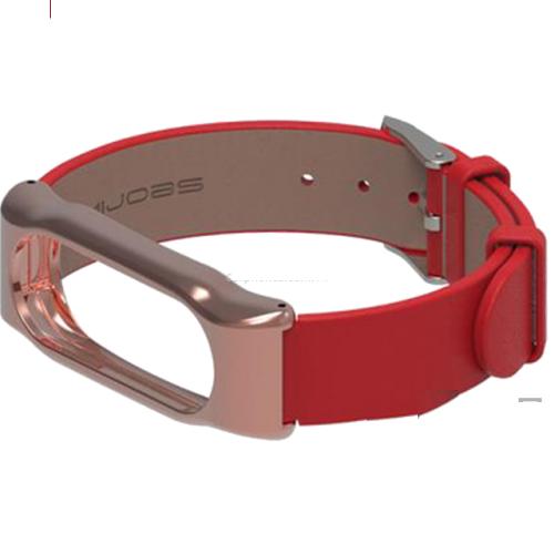 Dây đeo da Mijobs thay thế dành cho Xiaomi Miband 2 (Màu Nâu)