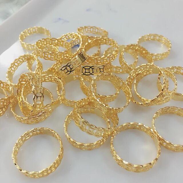 Nhẫn kim tiền phủ vàng non cao cấp