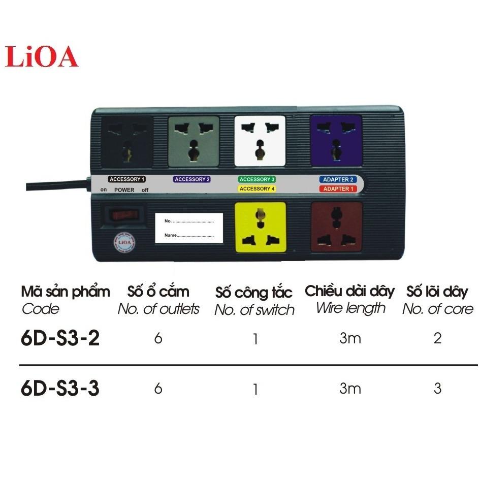 Ổ cắm kéo dài đa năng super lioa 6d-s3-3