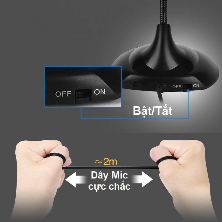 Mic Karaoke máy tính M6 - Micro cho máy tính cổng 3.5mm
