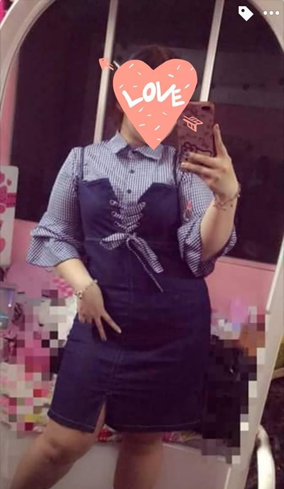 Big size set sơ mi phối jean