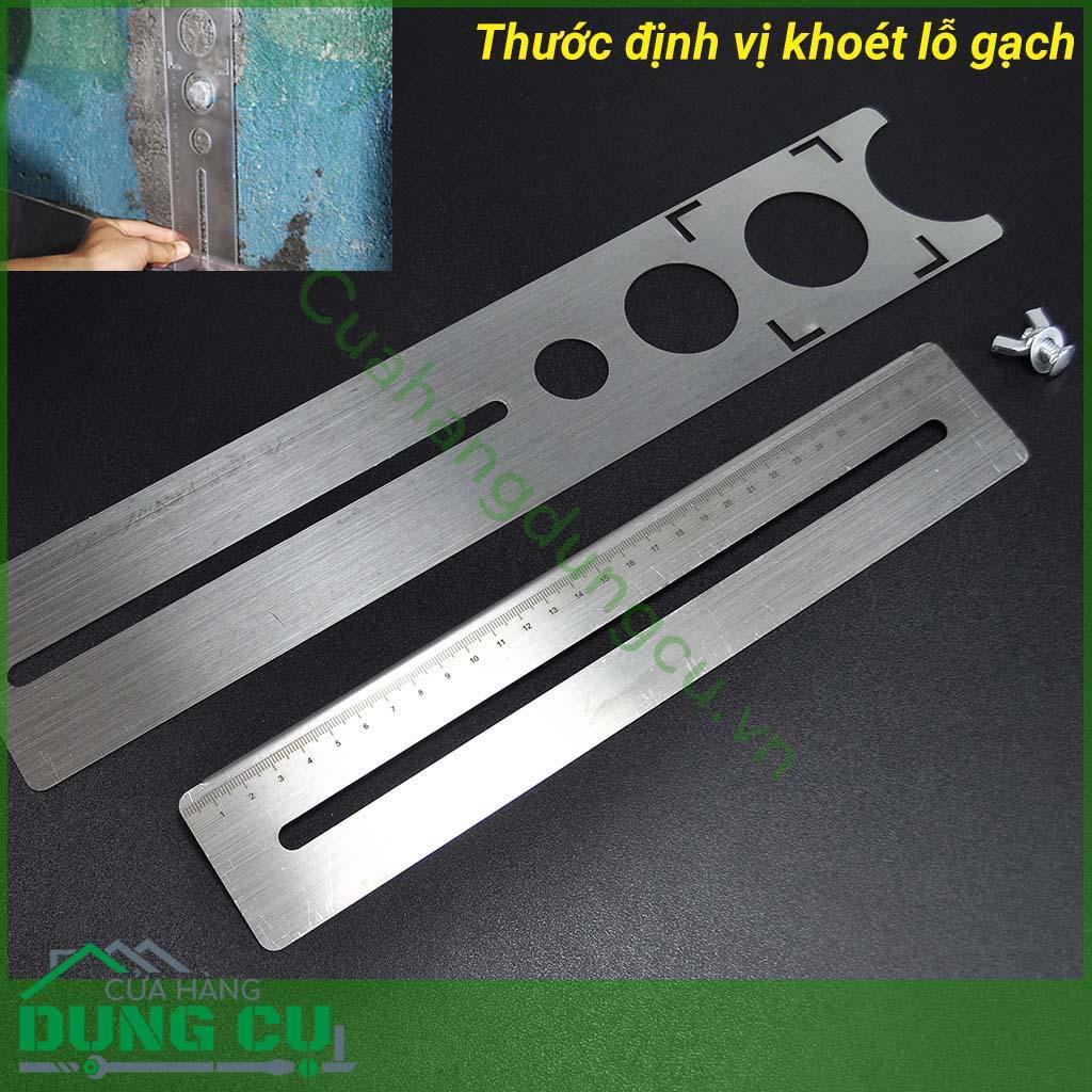 Thước định vị khoét lỗ gạch - inox