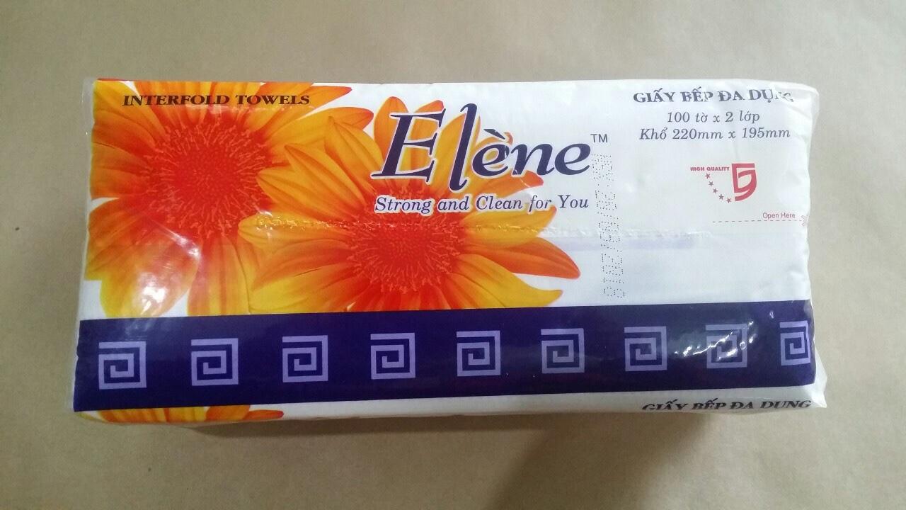 Khăn giấy bếp đa dụng Elene gói 100 tờ 2 lớp ( 220 x 195mm )