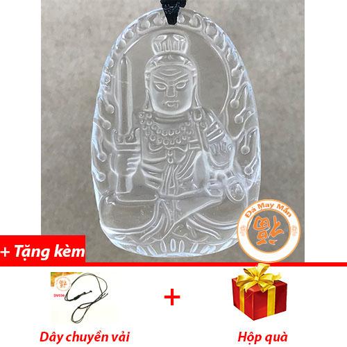 Mặt Dây Chuyền Phật Bản Mệnh Bất Động Minh Vương Thạch Anh Trắng Lớn