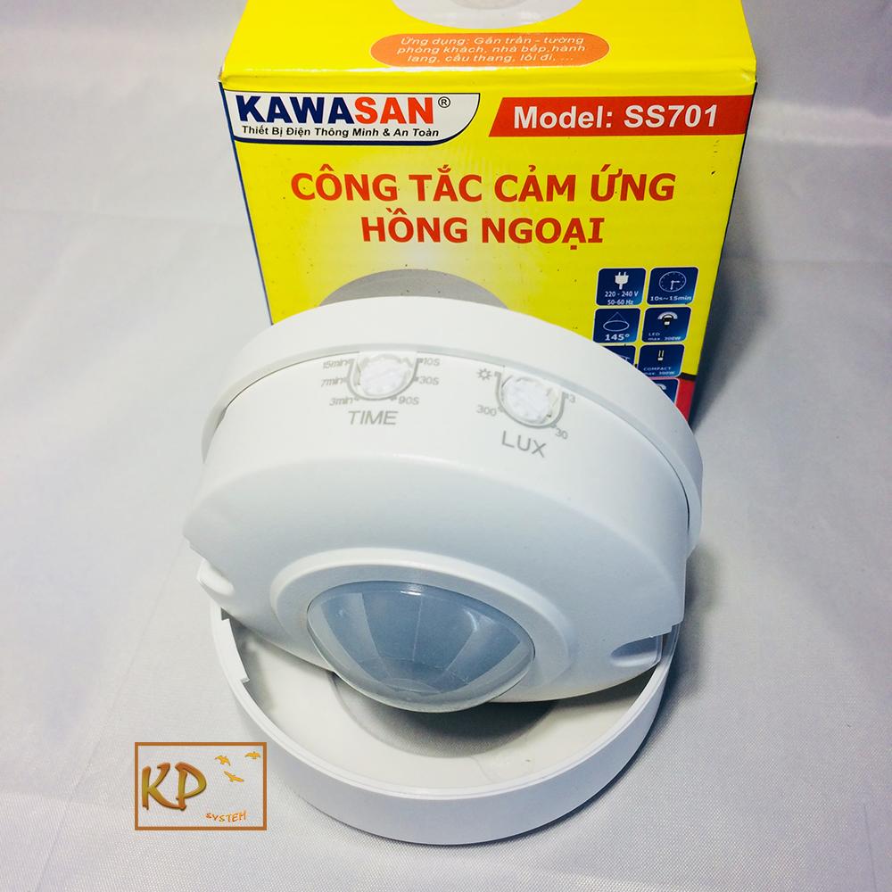 Công tắc cảm ứng hồng ngoại, cảm ứng chuyển động gắn nổi trần đèn có sẵn Kawa SS701