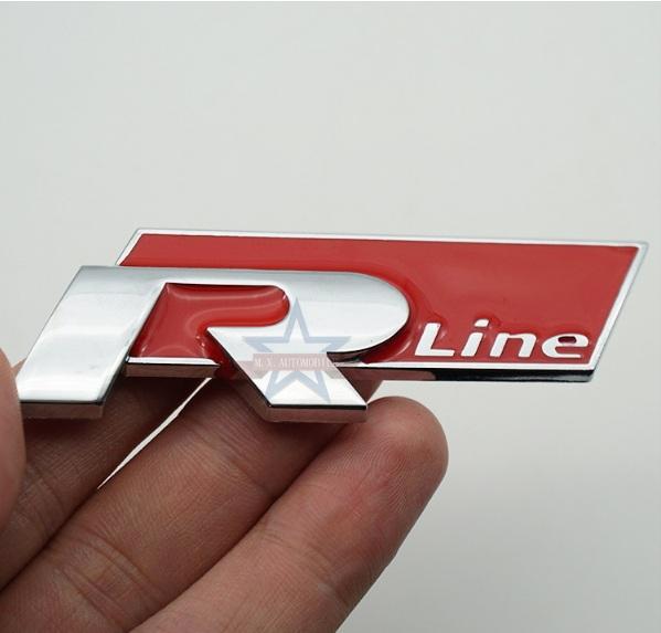 [HCM]Decal Chữ kim loại R-Line dán xe ô tô (đỏ)