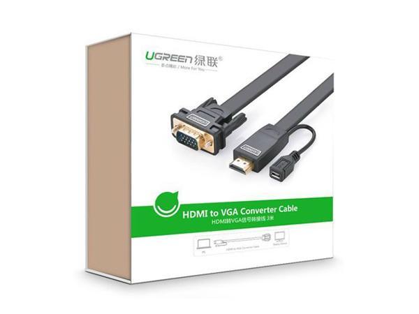 Cáp HDMI to VGA 2M Ugreen 40231 (Đen)