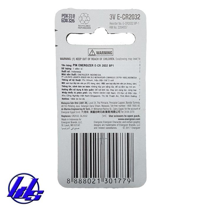 Pin CR2032 Energizer  Lithium 3V - Combo 2 viên