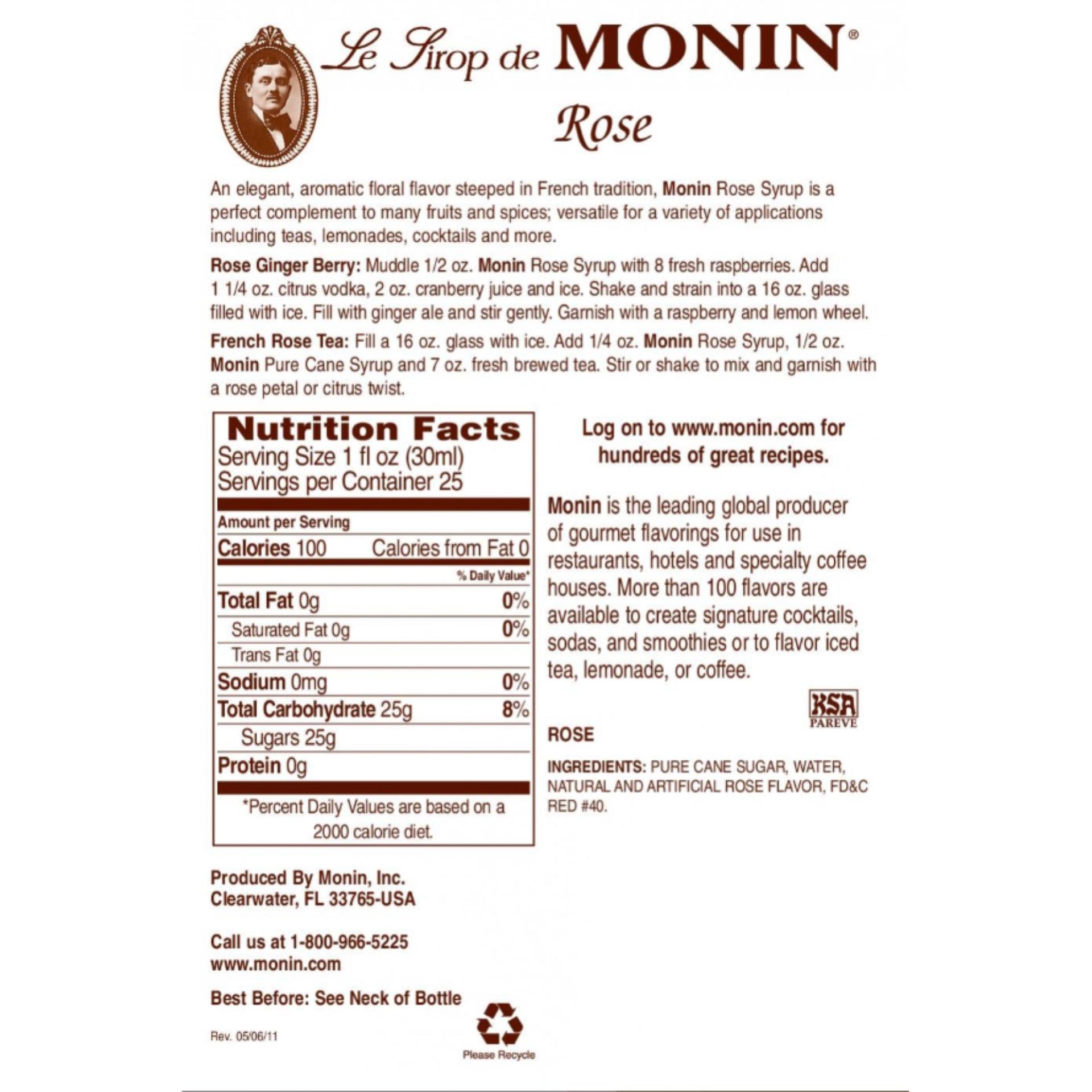 Syrup Monin Rose (Hoa Hồng) Chai 700ml