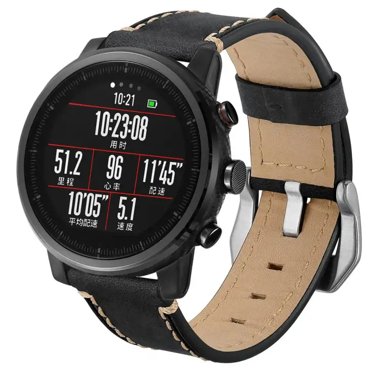 amazfit stratos leather strap