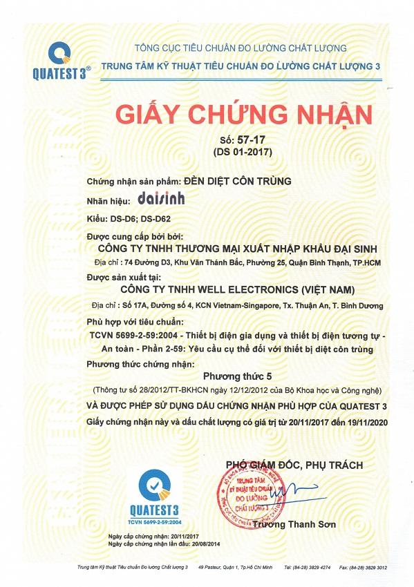 [HCM]Đèn bắt muỗi và diệt côn trùng Đại Sinh DS-D6 Xanh