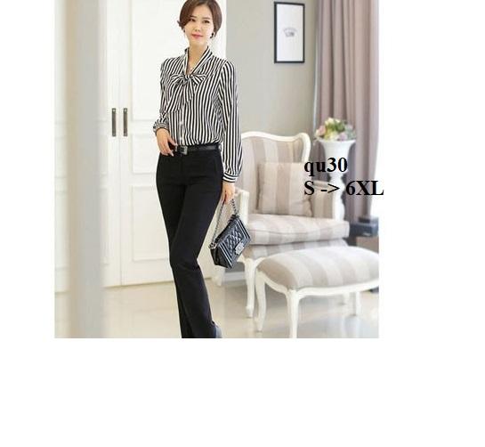 TOP165QU SƠ MI SỌC CỔ THẮT NƠ