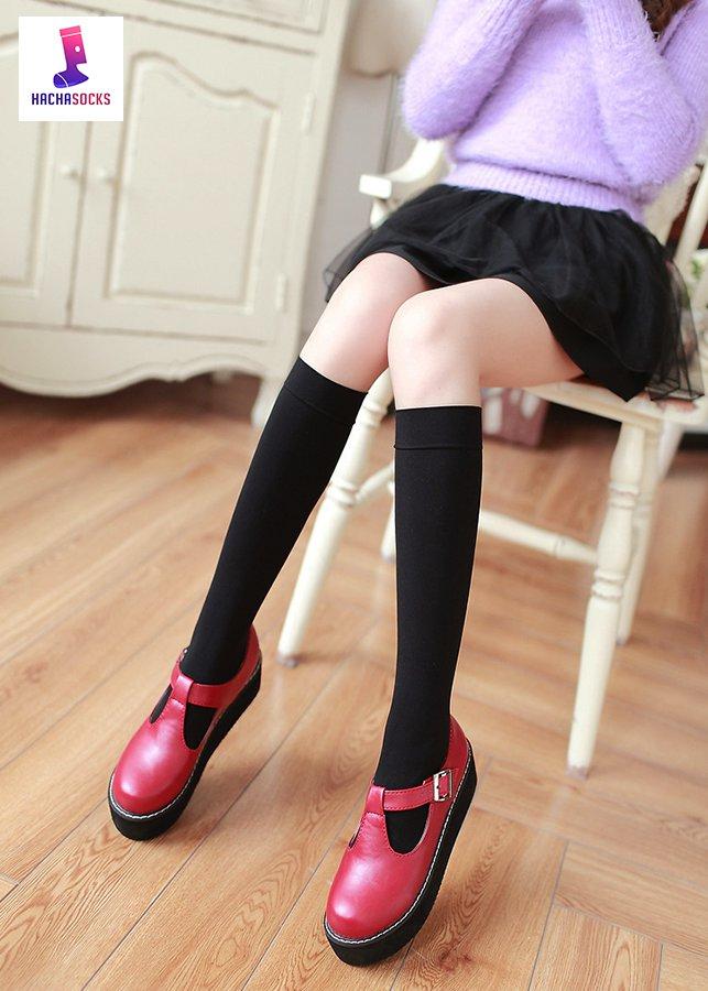 Vớ Dài Nữ Bắp Chân Cao Vải Thun Lạnh Mát
