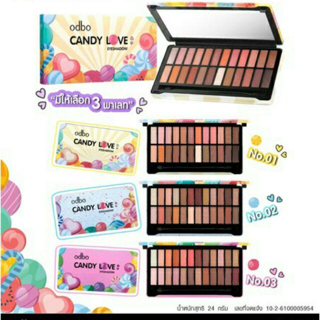 [HCM]Bảng phấn mắt 24 ô ODBO Candy Love Eyeshadow OD237 (Có gương + cọ)