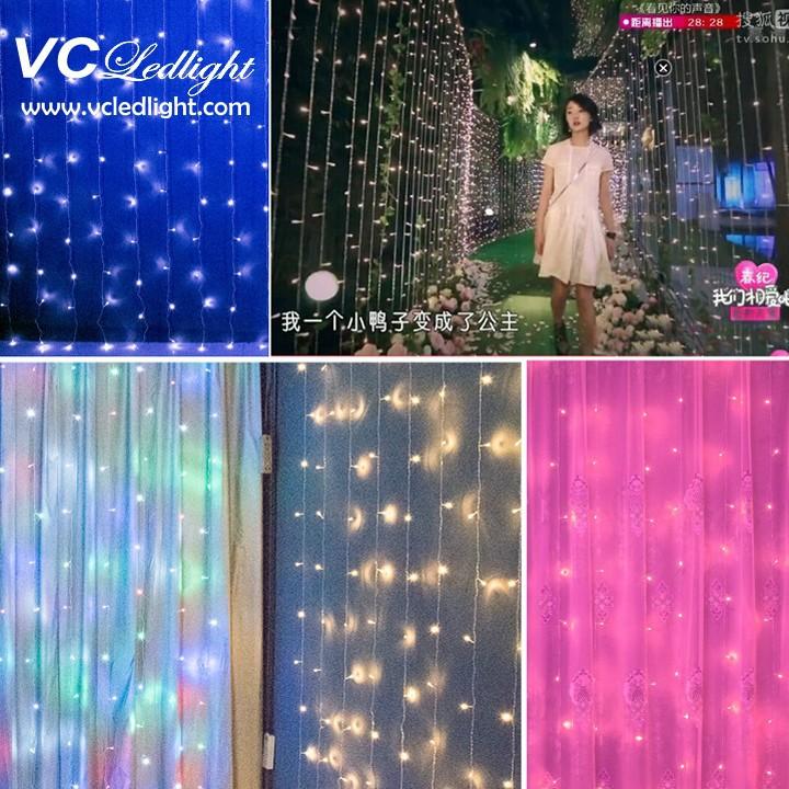 BỘ ĐÈN RÈM ÁNH SÁNG 3M X 3M, 12 SỢI RÈM