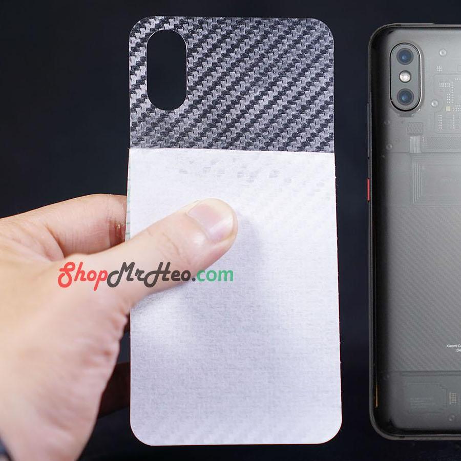 Bộ 3 skin dán mặt lưng vân 3d xiaomi mi 8 explorer edition - mi 8 ee