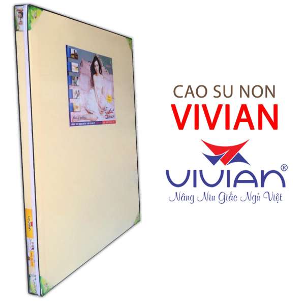 Nệm Cao Su Non Thông Hơi VIVIAN (1.6 x 2.0 m) Bọc Áo Thun Dây Kéo - Vàng Nhạt