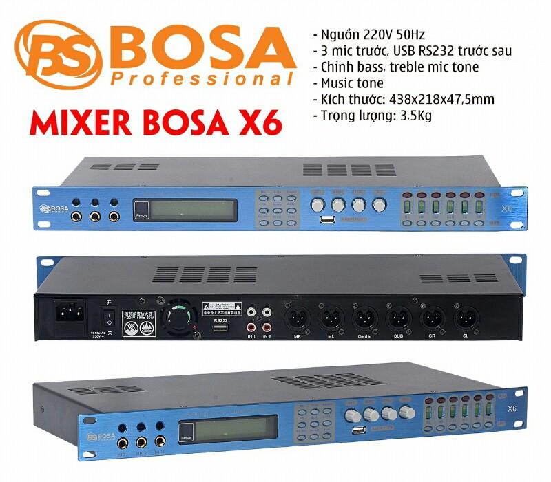 [Trả góp 0%]Vang Số Bosa X6 -  Mixer Bosa X6