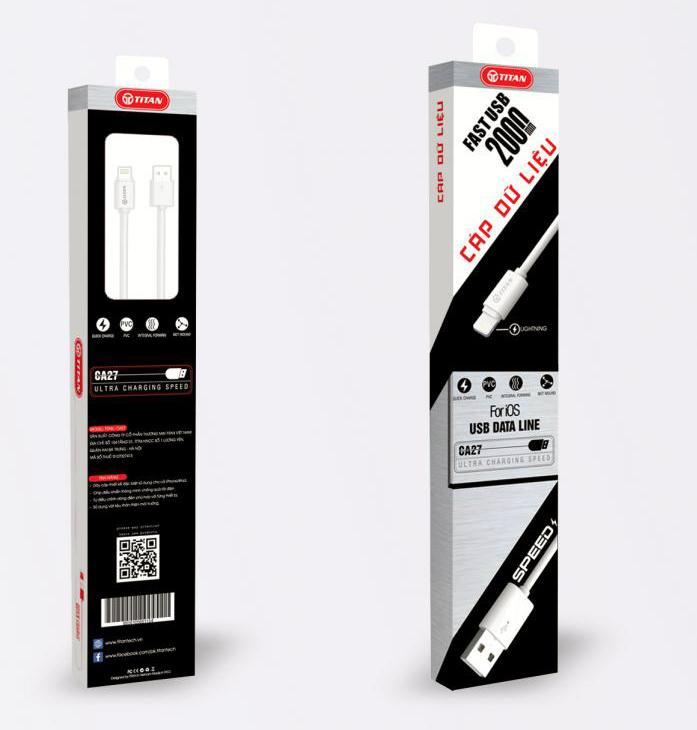 CÁP SẠC NHANH IPHONE 2 MÉT TITAN CA27