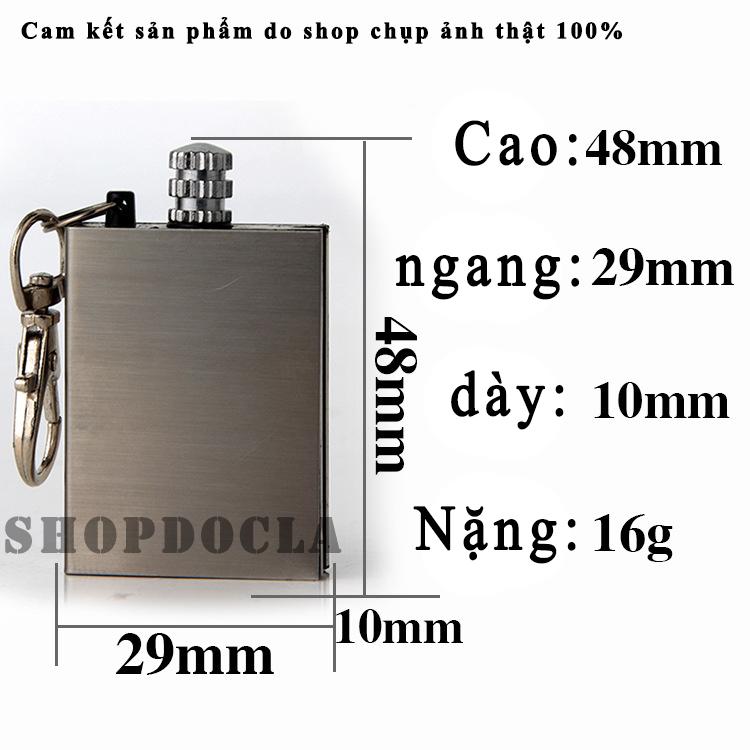Zippo - Bật lửa,Hột quẹt bằng diêm xăng, có móc khóa thiện lợi