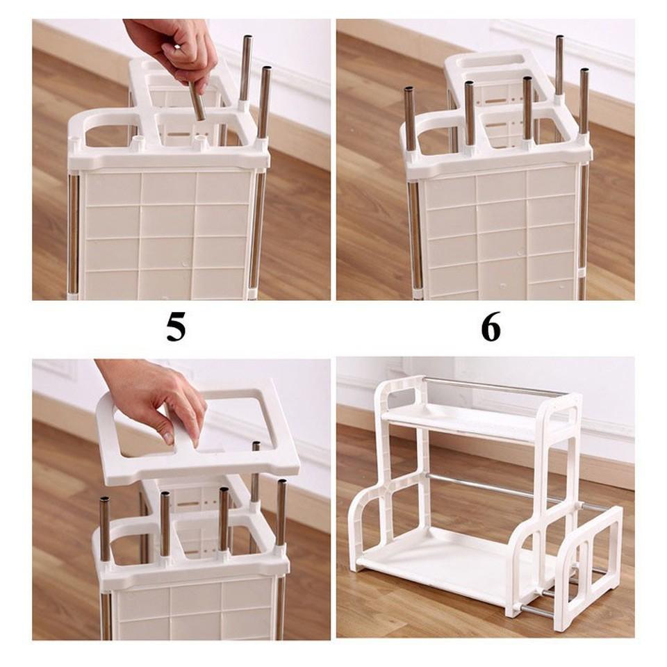 Kệ đồ nhà bếp 2 tầng có khay để thớt