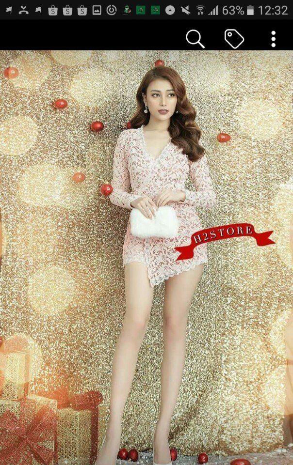 Jump ngắn tay dài ren vạt chéo 