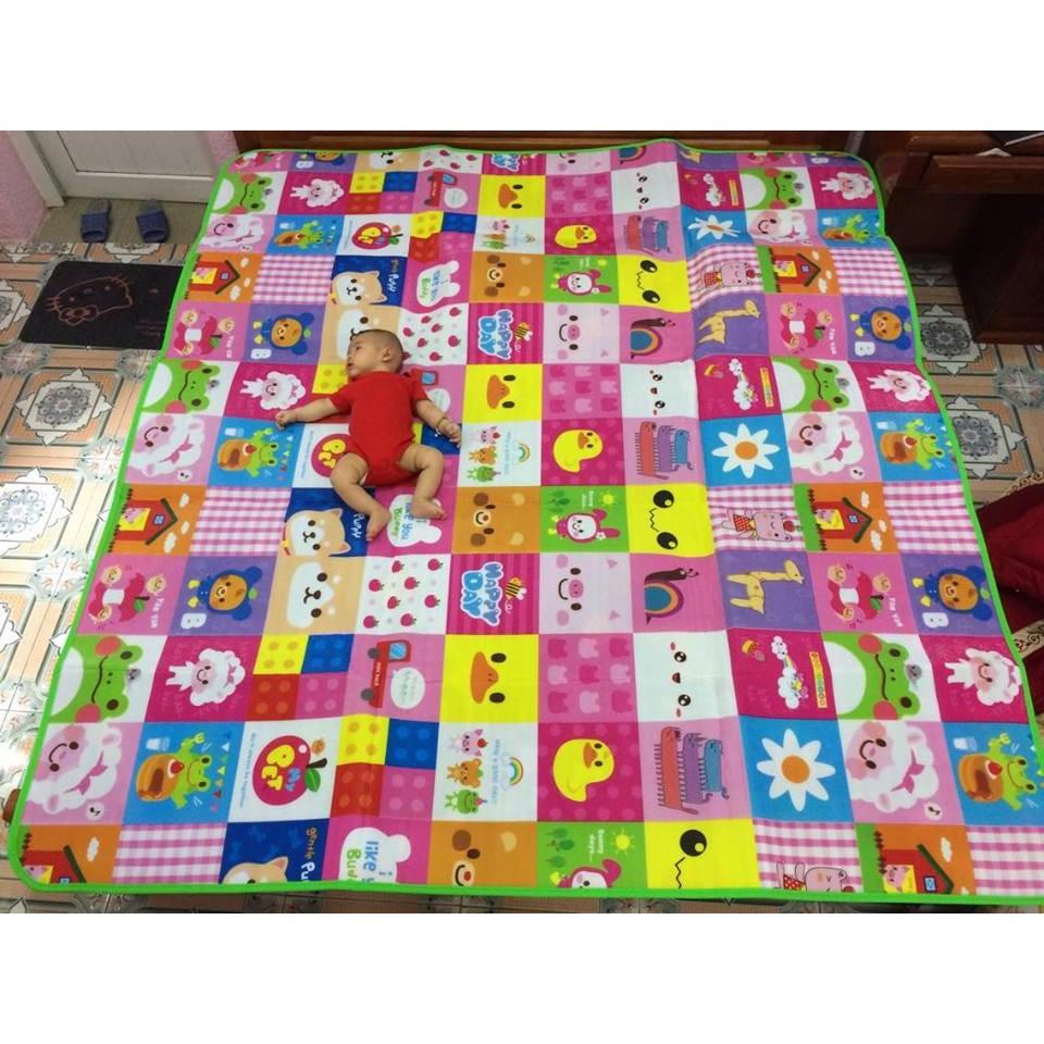 Chiếu xốp loại, Thảm xốp Maboshi cho bé 2 mặt, 1,8m * 2m ( chống thấm, chống trơn, màu ngẫu nhiên)