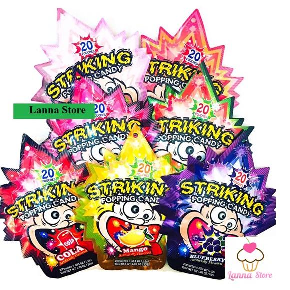 Kẹo Nổ Popping Striking Vị Việt Quất (gói 30g gồm 20 gói nhỏ) - Úc