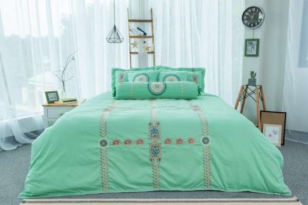 Bộ ga chun trần 3 món 160 x 200 cm 100% cotton cao cấp Grand HQM