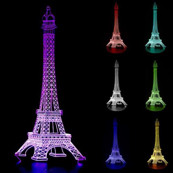 Tháp Eiffel led nhiều màu