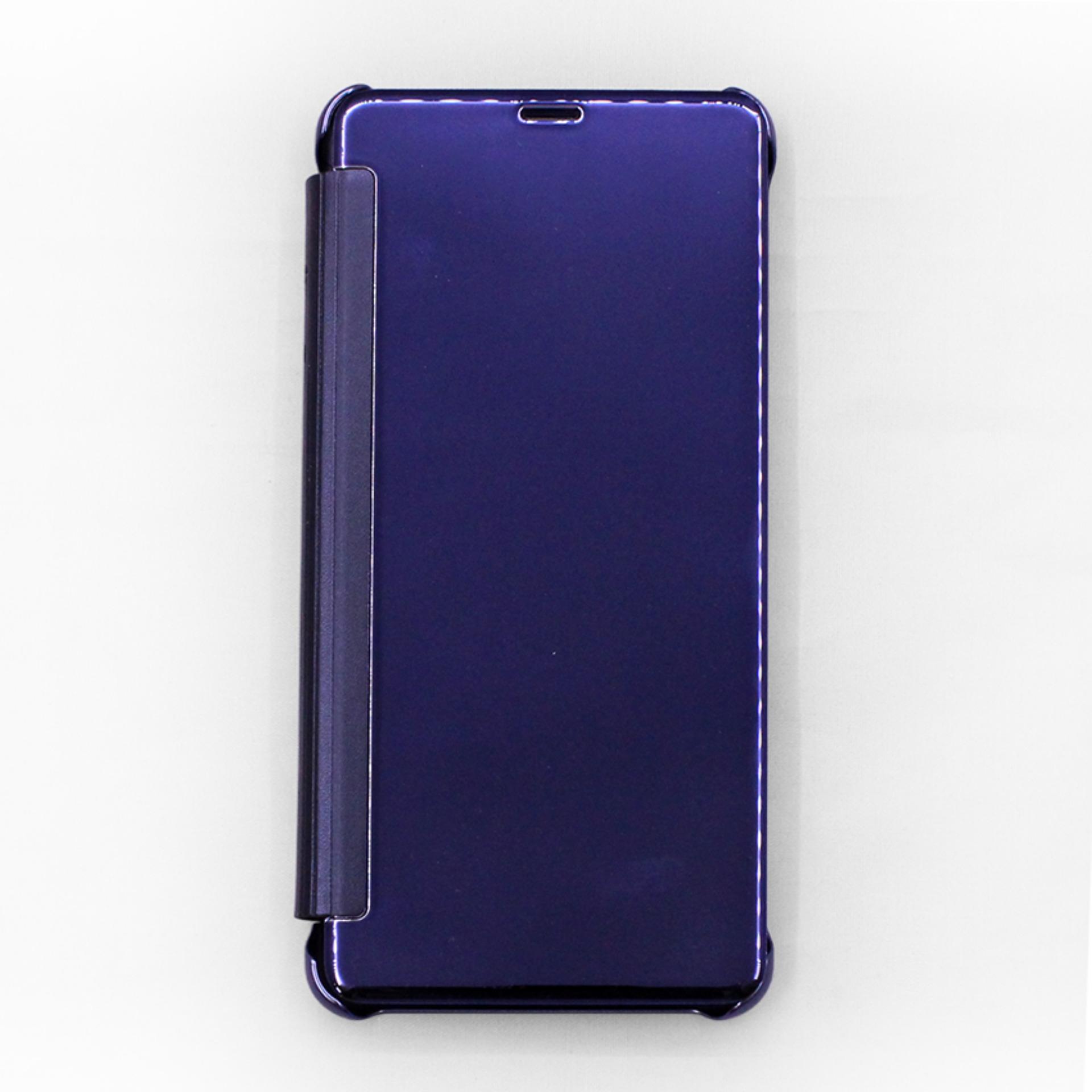 Bao da Clear View cho Samsung Galaxy A8 Plus 2018 (xanh Navy)